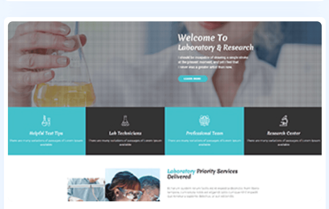 Laboratory research WordPress Theme 