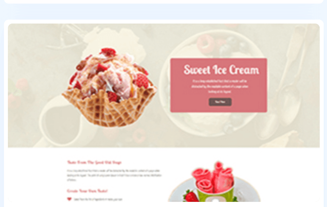 Ice cream parlor WordPress Theme 