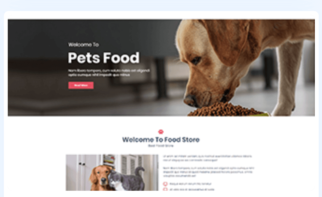 Pets food WordPress Theme 