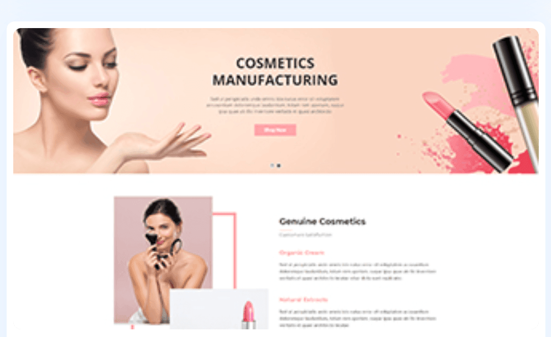 Cosmetic manufacturer WordPress Theme 