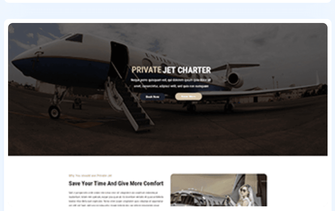 Private jet WordPress Theme 