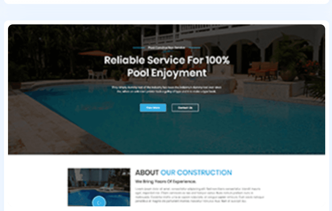 Pool construction WordPress Theme 