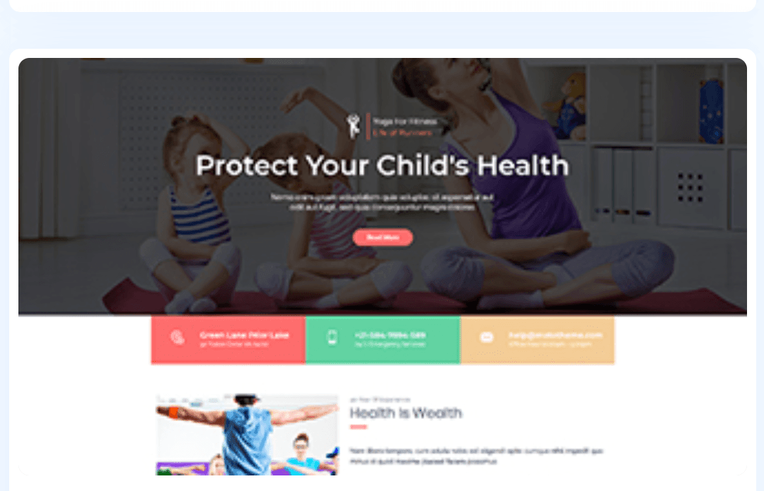 Childrens Fitness WordPress Theme 