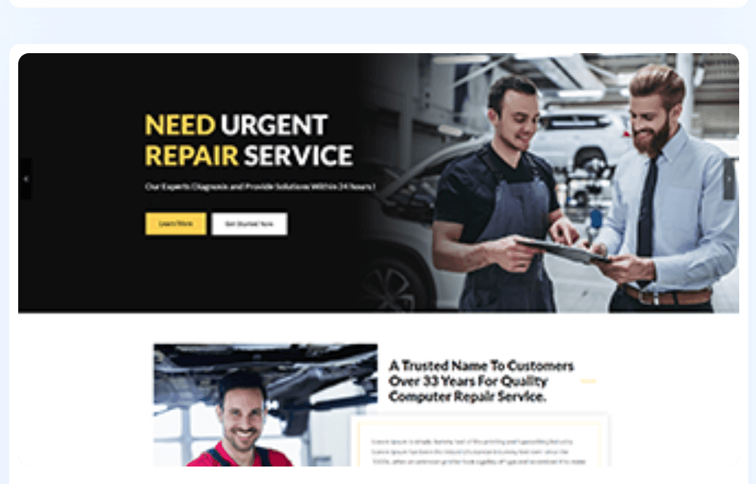 Mobile garage service WordPress Theme 