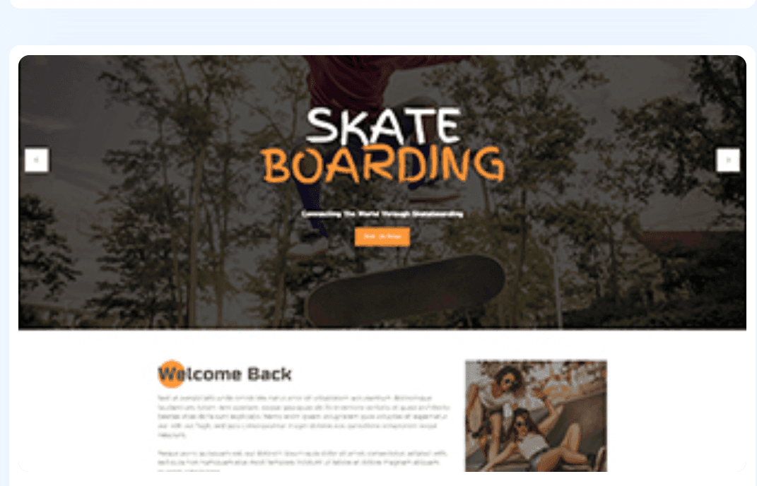 Skate boarding WordPress Theme 